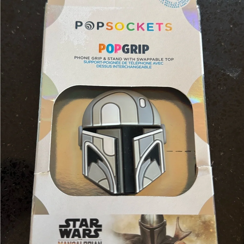 PopSocket PopGrip - Silver Mandalorian Design New